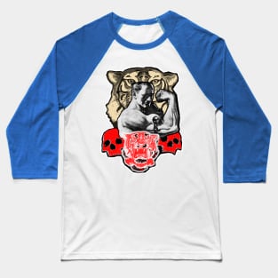 strong man with tiger and skulls Baseball T-Shirt